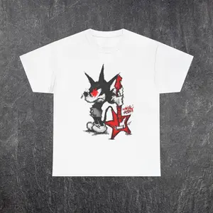 Mickey Graphic Tee - Oversized Crewneck T-Shirt with Smooth Vintage Look, Vintage Streetwear Style