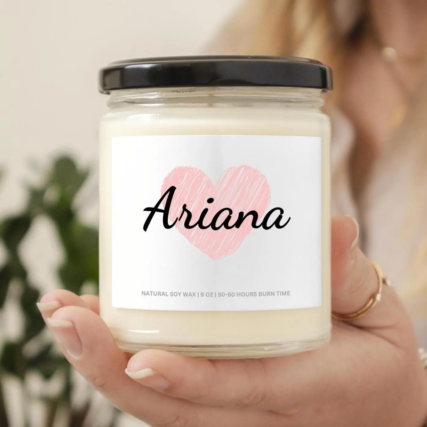 Personalized soy candle Custom Name Scented Candle Birthday Gift with Heart Bereavement Gift Christmas Gift Appreciation Romantic Gift