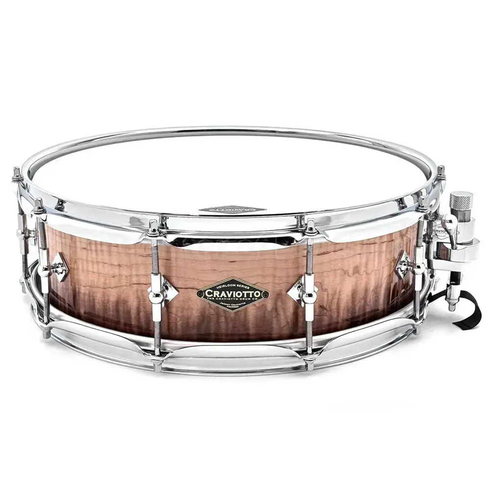 Craviotto Heirloom Figured Curly Maple Snare Drum 14x4.5 Burnt Fade