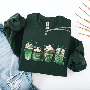 Love St Patrick's Day Sweatshirt & Tshirt, Cute St Patrick's Day Shirt, Shamrock Shirt, Patrick's Green Shirt, Love With Shamrock Shirt, Irish Shirt