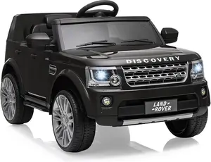 【Christmas Gift】Black 12V Licensed Land Rover Ride On Car For Kids With Remote Control MP3 Player LED Lights And Dual Motors Black