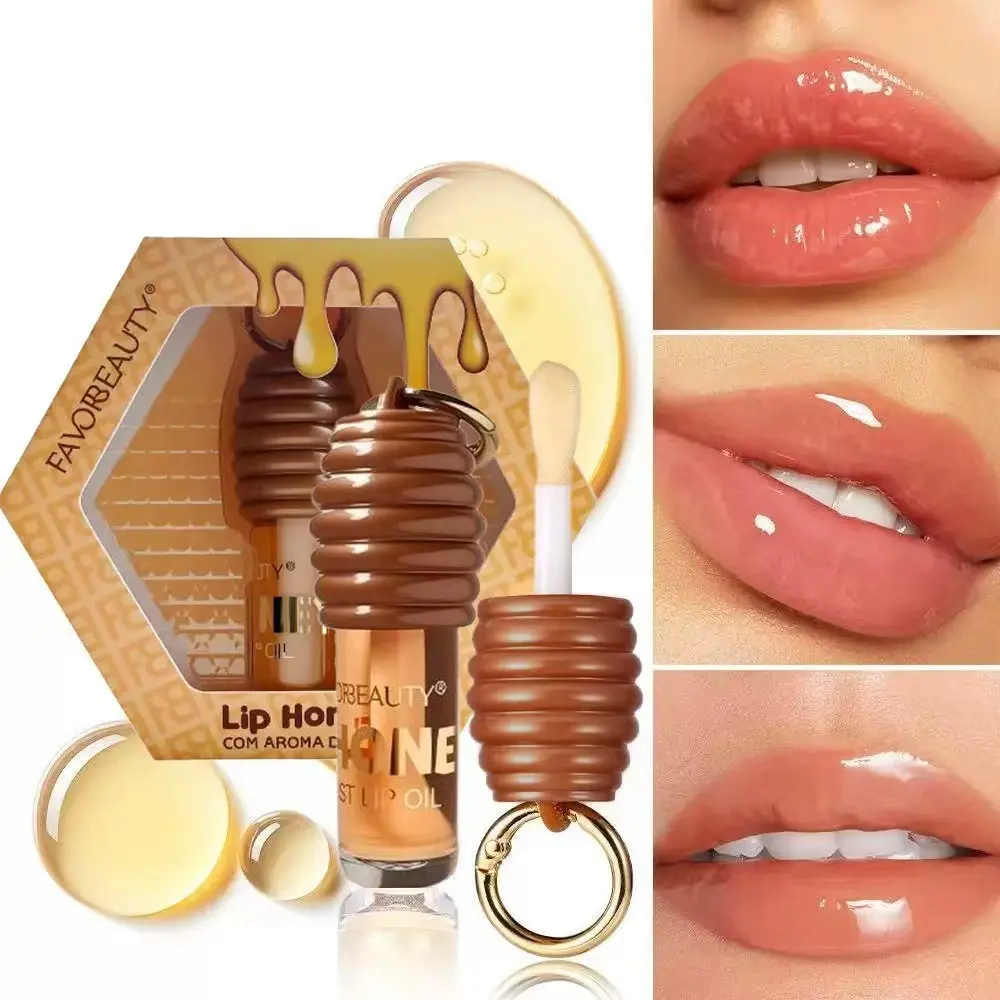Honey Lip Gloss, Lipstick Lip Oil, Moisturizing Lip Essence, Waterdrop Lip Color, Portable Honey Lip Oil Keychain, Hydrating Lip Gloss, Balm, Lip Care, Glossy, Cosmetic, Lip Products Makeup