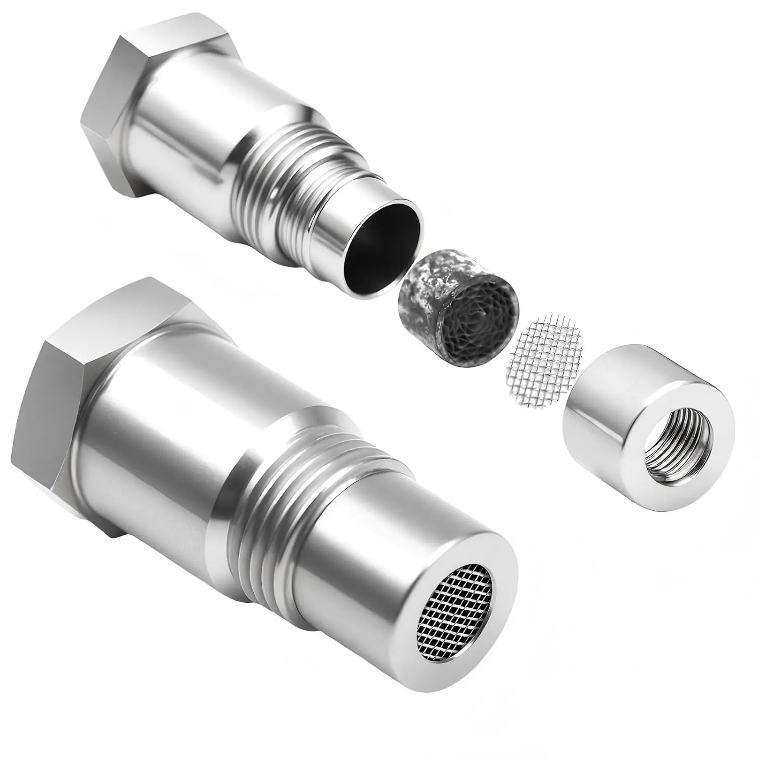 Threαd Extension Fitting, M18X1.5 StainlessSteel Connector, Leakproof & CorrosionResistant, Multipurpose Straight Threαd Connector