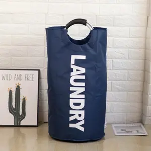 Viral Collapsible Laundry Basket 90L Large Capacity Oxford Fabric Hamper with Sturdy Aluminum Handle, Folds Flat in Seconds, Waterproof PE Lining, Tall Freestanding Dirty Clothes Organizer for Your Bedroom Bathroom and Dorm