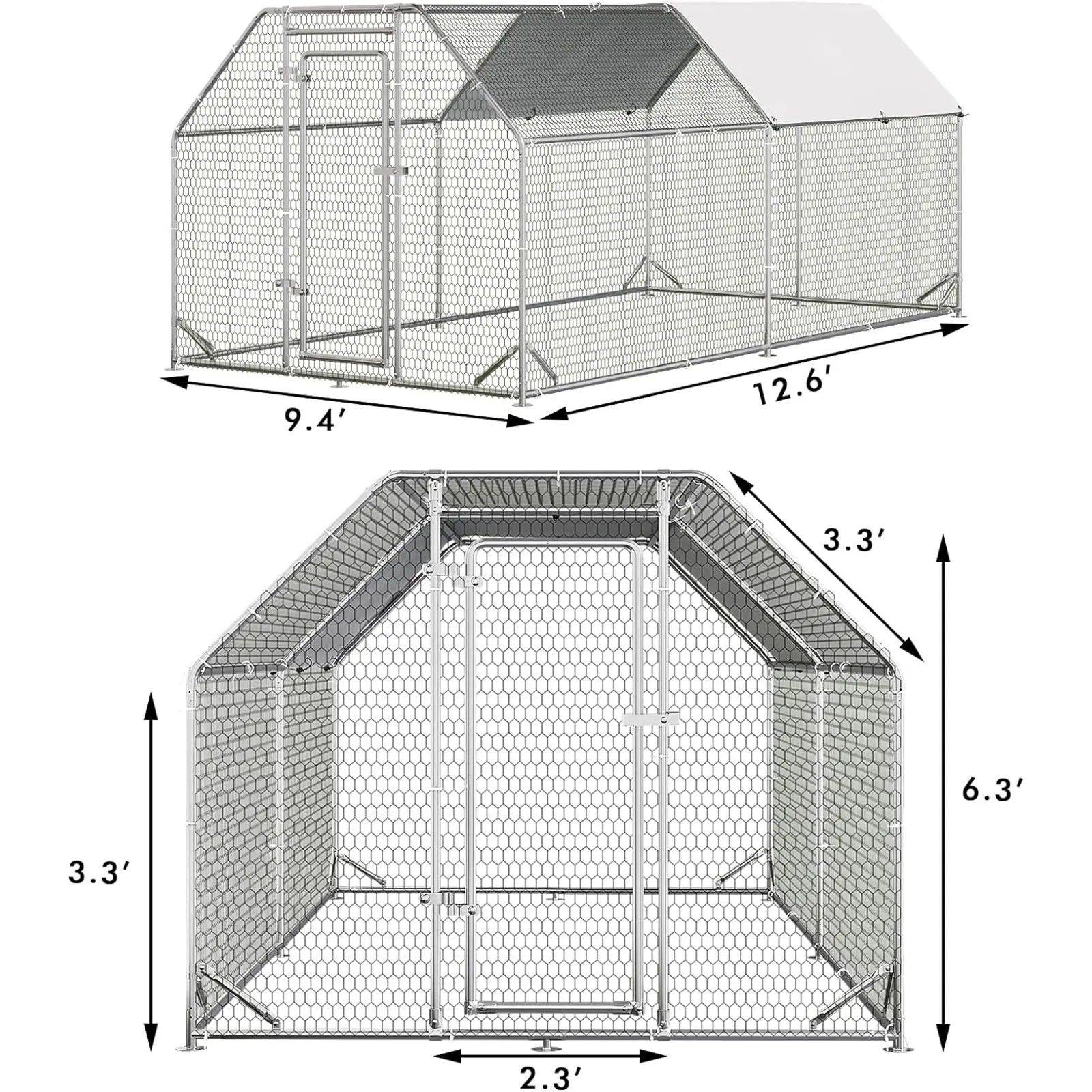 12.6'L x 9.4'W x 6.3'H