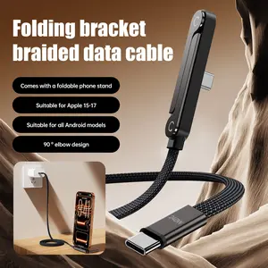 240W Foldable Stand Cable, Zinc Alloy Braided Bent Fast Charging Cord for iPhone, Cross-border Hot Sell #fastchargingcable #240Wcable #foldablestandcable