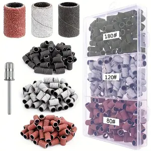 150 Sanding Belts with 3/32” Arbor Drill Bit, Coarse-Fine #80#120#180, Electric Nail Drill Accessories, Single Item Pack