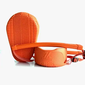 15-498 Knee Saver Knee Pads with Double Strap, Anti-Skid Rubber Shied and Thick Foam Liner, Orange
