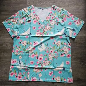 Medical Scrub Tops - Professional Nursing Uniform Tops for Healthcare Workers Womenswear Clothes Workwear