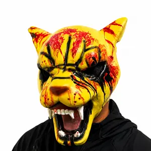Tiger Mask Hotline Miami Tony Mask, Scary Animal Head Cover, Retro 80s Arcade Killer Cosplay Prop, Halloween Party Carnival Supplies