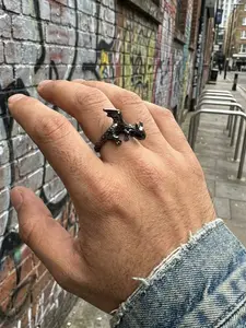 Toothless Dragon Open Ring, How to Train Your Dragon Inspired, Adjustable Alloy Ring for Fans, Unique Jewelry Gift Idea, Adjustable Rings