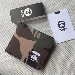 Camo Blue BAPE Camo Wallet for Men & Women - Lightweight, Durable, Stylish Accessory with Iconic Camouflage Pattern, Trendy Streetwear Design in Multiple Colors