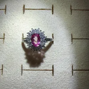 <PingEast jewelry > No.505 pink topaz sunflower ring