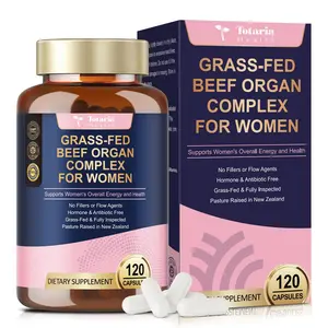 Totaria Women‘s Grass Fed Beef Organ Capsules – Liver, Uterus, Heart, Kidney – Supports Energy, Hormones & Natural Iron – 120 Capsules