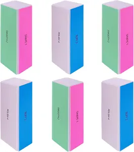 4 Way Nail Buffer Block (6 pcs), Nail Shine Buffers Blocks Files for Natural and Acrylic Nails Smoother Buffing Block Polisher Fingernail File