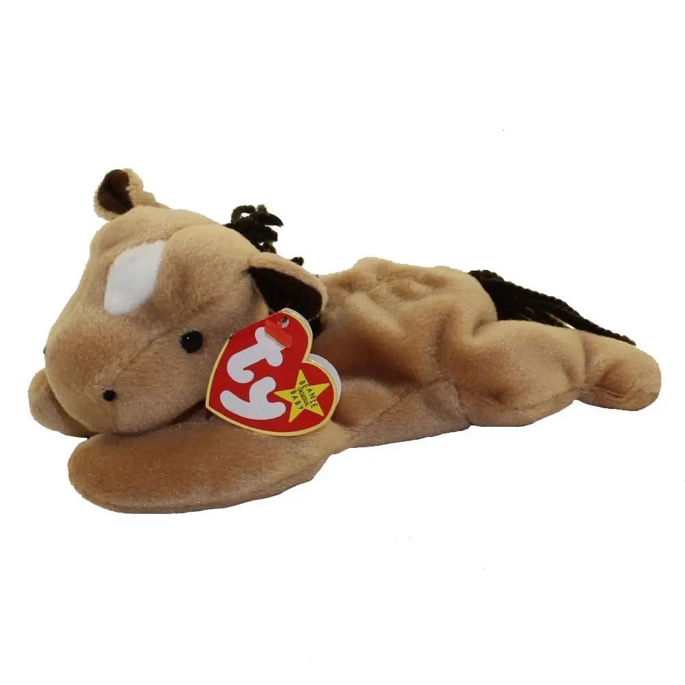 TY Beanie Baby - DERBY the Horse (with star & yarn mane) (8 inch) (1995) - MWMTs