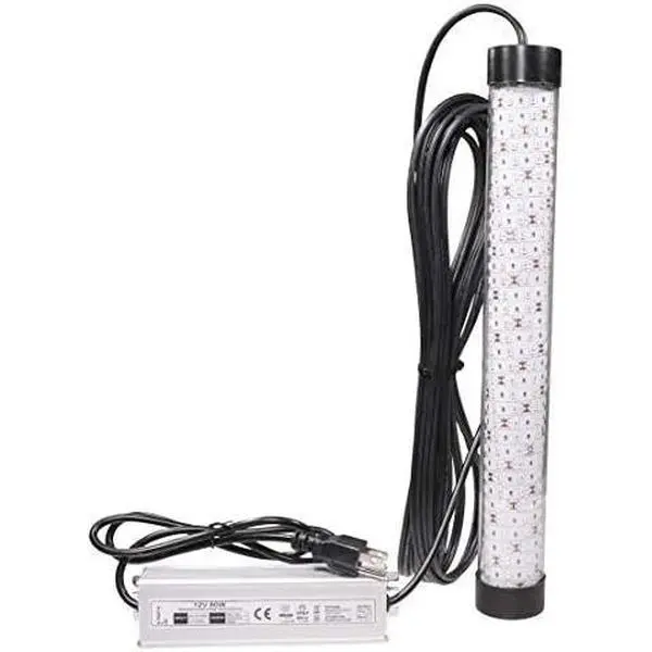 Bright Night Fishing 50 ft Cord Underwater Fishing Light 15,000 Lumen Waterproof AC 300 Green LED Submersible Dock Boat Light Fish Attractor