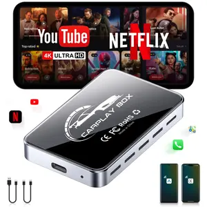 3-in-1 Wireless CarPlay Adapter & Android Auto WirelessAdapter, Plug & Play, Easy Setup, Supports Netflix, YouTube,TF Card, and More for Cars with OEM Wired CarPlay/AndroidAuto