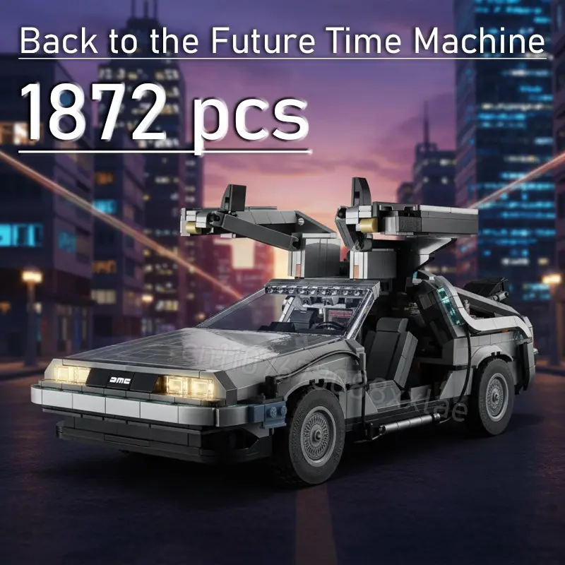 1872 Pcs Back to the Future Time Machine Model Kit, Detailed Figurine Set, Perfect Gift for Collectors, High-Quality Craftsmanship, Figurines for Collectors, Collectible Figurine