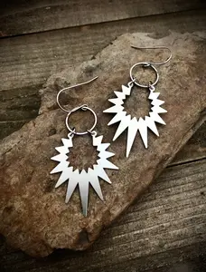 Silver Sunburst Earrings
