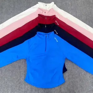 DFYNE Super Soft Nylon Half-Zip Long-Sleeve Yoga Top |   Fitted Fitness Jacket |   Women's Running and Training Sportswear
