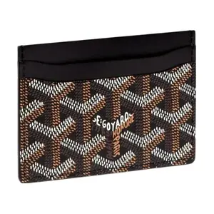 Goyard Saint-Sulpice Geometric Print Canvas and Calfskin Card Holder for Men and Women
