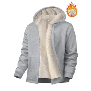 Women's Thick Fleece Hooded Zipper Cardigan, Plain Casual Fashion, Fall & Winter Wear, Warm and Cozy Pullover Sweater