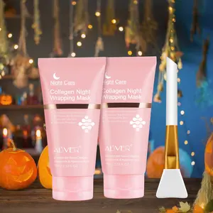 Christm 2Counts ALIVER Collagen Night Wrapping Mask 75ml, intensive exfoliant that repairs skin with moisturizing & nourishing formula for youthful glow, suitable for all skin types, Hydrating Firming Brightening