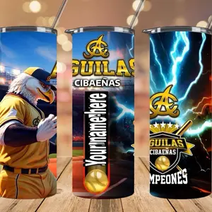 Aguilas Cibaeñas Personalized Tumbler with Eagle Mascot Design and Team Logo for Sports Fans