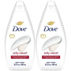 Body Wash - Silky Velvet by Dove for Unisex - 15.2 oz Body Wash 2 pack