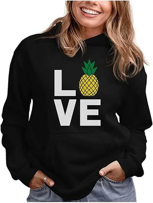 Tstars I Love Pineapples - Best Gift for Pineapple Lovers Women Hoodie Small Black