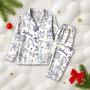 Women’s Future Mrs Bride To Be Gift In My Engaged Era Short Sleeve Satin Pajama Set, Pajama Engagement Pajamas for Bride, Satin Pajama Set