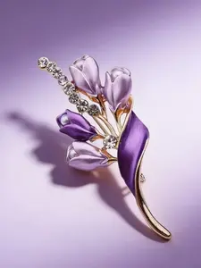 High-End Luxury Colorful Diamond Brooch for Women, Elegant Small-Batch Suit Jacket Decoration Pin, flower brooch pin, Chic Luxurious Accessory