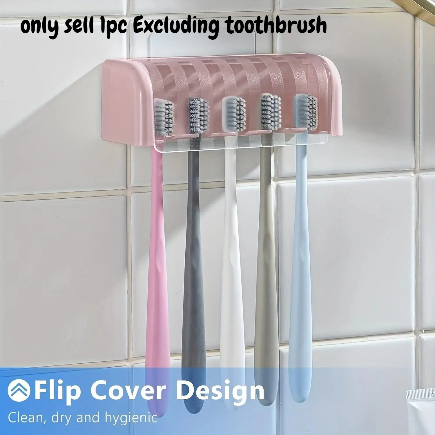 1PC Toilet dustproof, waterproof, frosted plastic adhesive, traceless toothbrush holder Toothbrush Storage