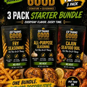 Er'Thang Good 3 Pack Starter Bundle - French Fry Seasoning, All-Purpose Seasoning, Cajun Seafood Boil - Add Unique Flavor to Fries - Easy to Use - 4 oz Each - Spice