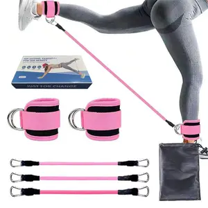 Resistance Bands with Adjustable Cuffs for Strength Training Yoga Leg & Butt Workout Booty Ankle Resistance Bands