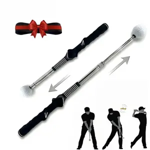 Retractable Golf Swing Trainer with Click Sound, Posture Correction Arm Band & Grip Trainer for Right-Handed, Portable Indoor Outdoor Golf  Aid for Swing Tempo, Speed & Mechanics