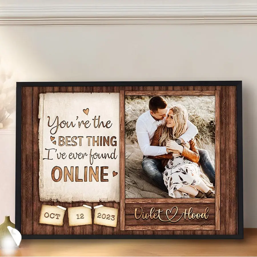 Personalised Gifts Valentines, Custom Valentine’s Day Gifts for Him, Personalized Couple Picture Poster, Romantic Photo Wall Art, Meaningful Love Keepsake Home Decor Print
