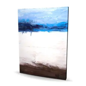 212 MAIN Modern Wall Art Print - 36x48 in. Vibrant Brown Sandy Beach Scene, Home Decor, Room Wall Display Decoration for Home Supplies