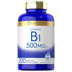 Carlyle Vitamin B1 500mg (Thiamine) | 200 Vegetarian Caplets | Non-GMO and Gluten Free Supplement