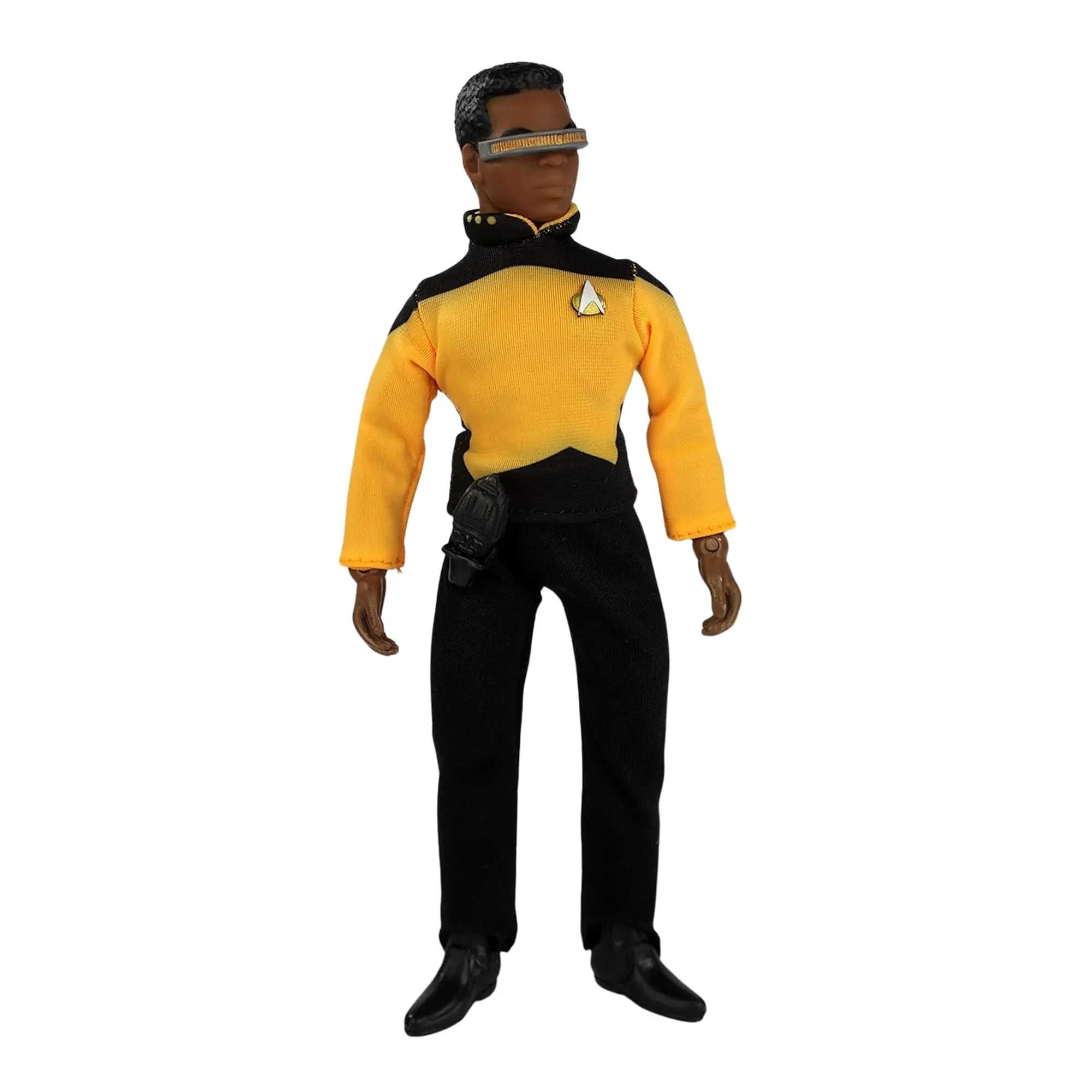 Mego Star Trek TNG Laforge 8-in Action Figure Model, Fabric Details, Retro Packaging, Adult Collectibles, Age 12+, Collecting