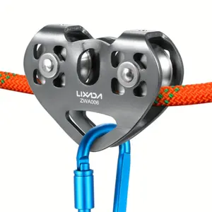 Lixada 30kN Cable Trolley Pulley with Ball Bearing for Climbing, Caving, and Aloft Work, Construction Tools, Traction & Lifting Equipment