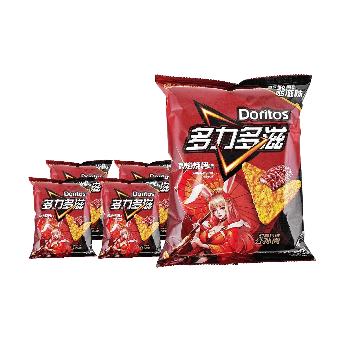 Doritos Blaze BBQ Flavor Tortilla Chips 68g x 5 Pack - King of Glory Limited Edition with Gongsun Li Design