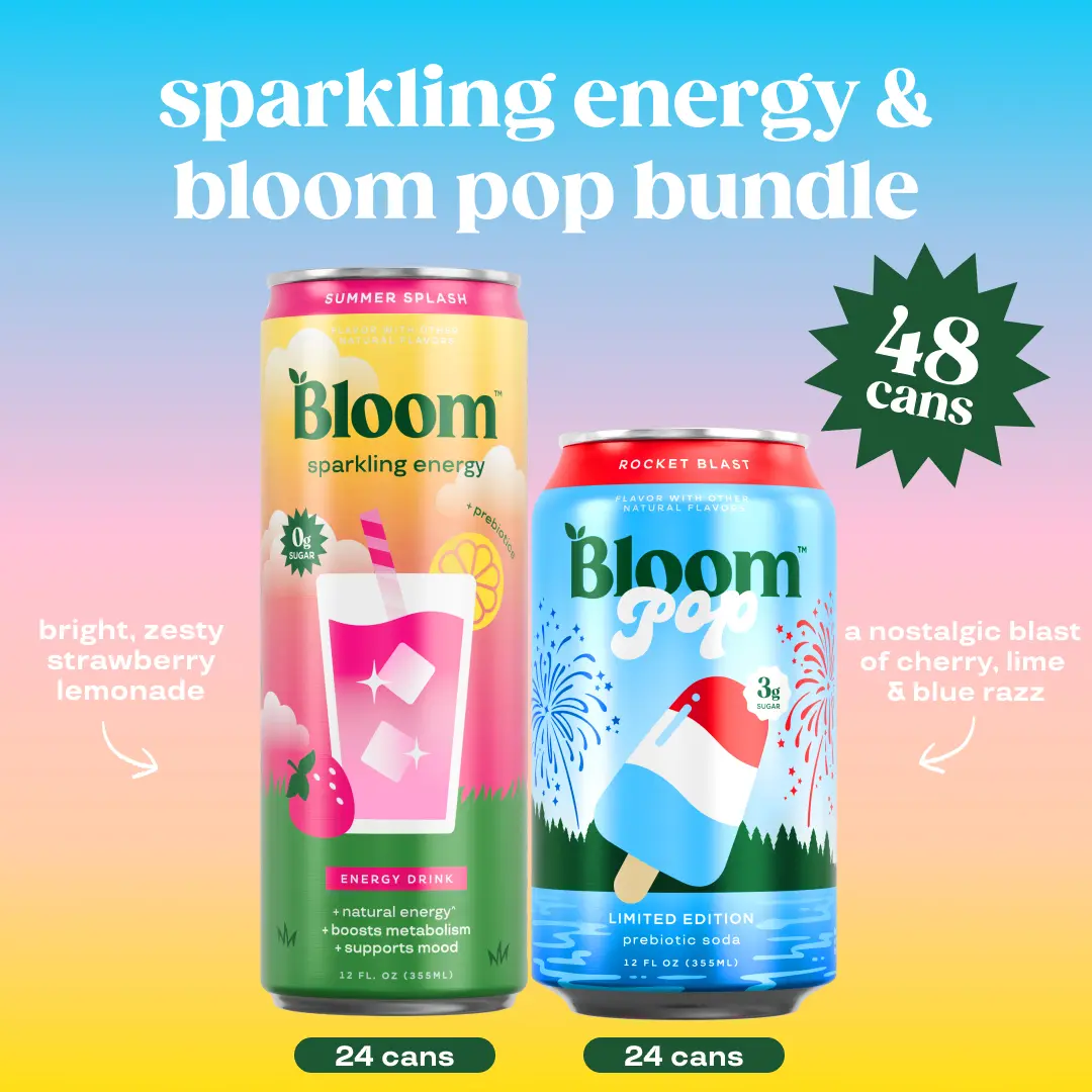 All Star Bundle – 2 Bloom Sparkling Energy Summer Splash + 2 Bloom Pop Rocket Blast (4× 12-Pack)