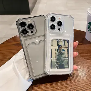 Transparent phone case,card holder DIY for printing photos suitable for iphone 17pro/16/15/14/13/12/11promax mobile phone case new iphone couple men and women max silicone anti-fall xr high-grade soft