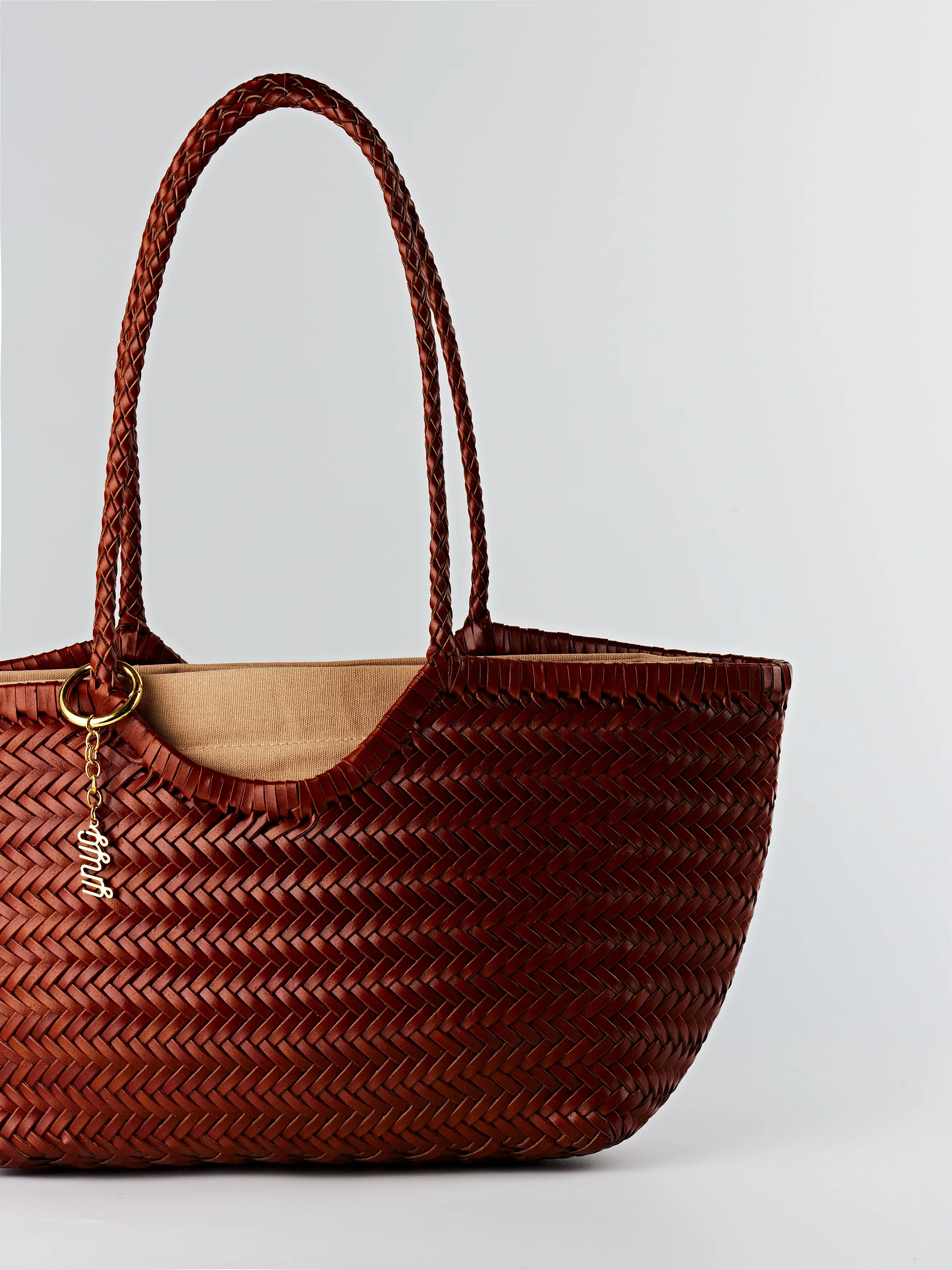 Solène Leather Handwoven Tote Woven Bag - Genuine Leather Handcrafted Shoulder Carryall