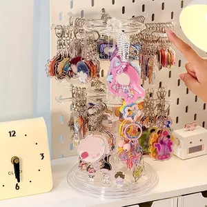 Jewelry Display Rack, 2-layer Rotatable Desktop Jewelry Display Stand, Home Organizer for Necklace, Earrings, Bracelet