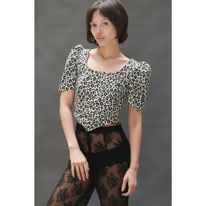 Dirndl Top in Leopard Print