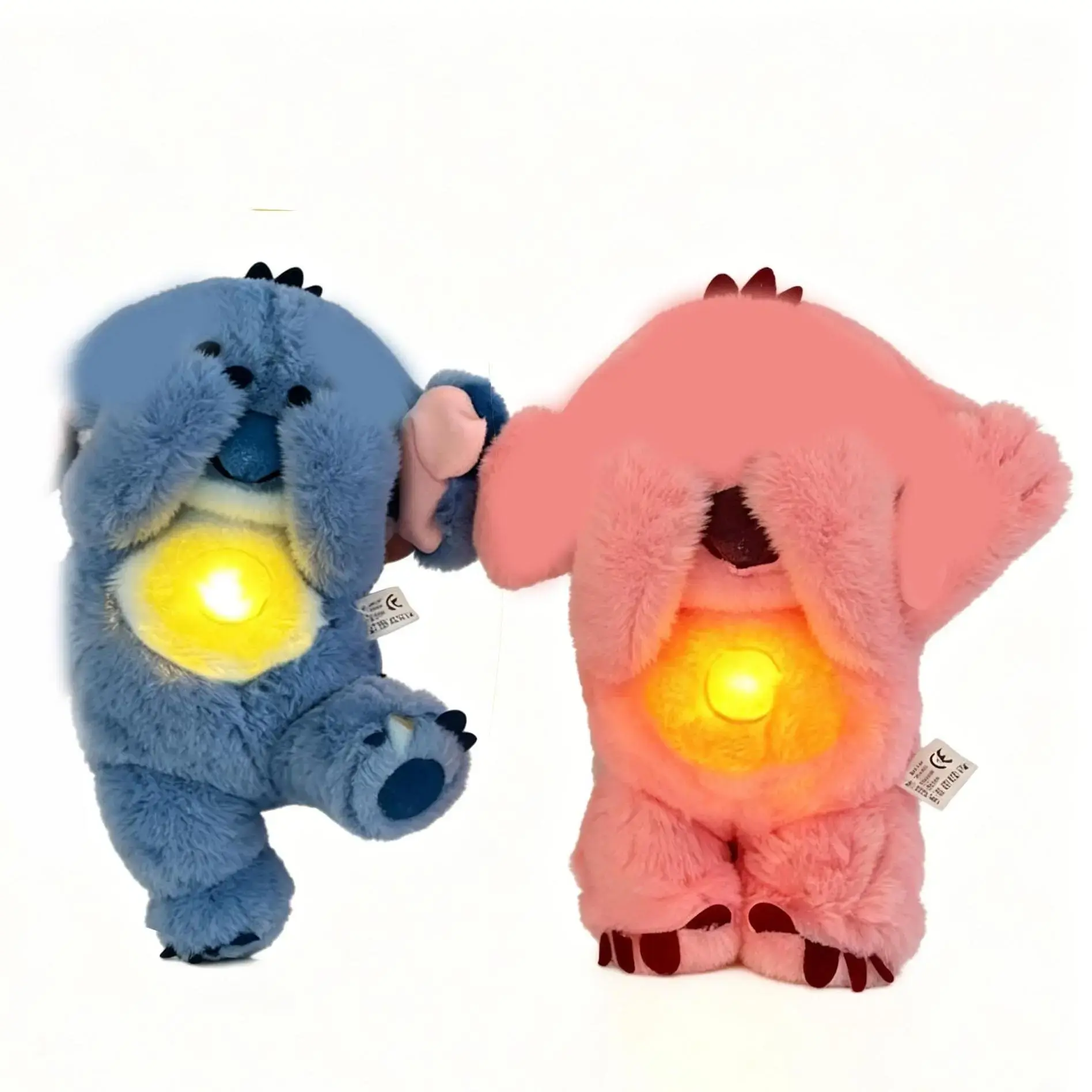 2pcs New Breathing Teddy Bear Sleep Soother | RealisticBreathing, Lights & Calming Music, Plush Sleep Aid Toyfor Babies & Infants