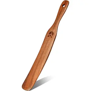 Skinny Spurtle for Sourdough Starter, Mixing, Reaching Bottom of Jar, Dough Whisk, Natural from High Moist Resistance Teak, Spurtles Kitchen Tools Wooden Kitchen Utensils for NonStick Cookware Oil Set Birthday